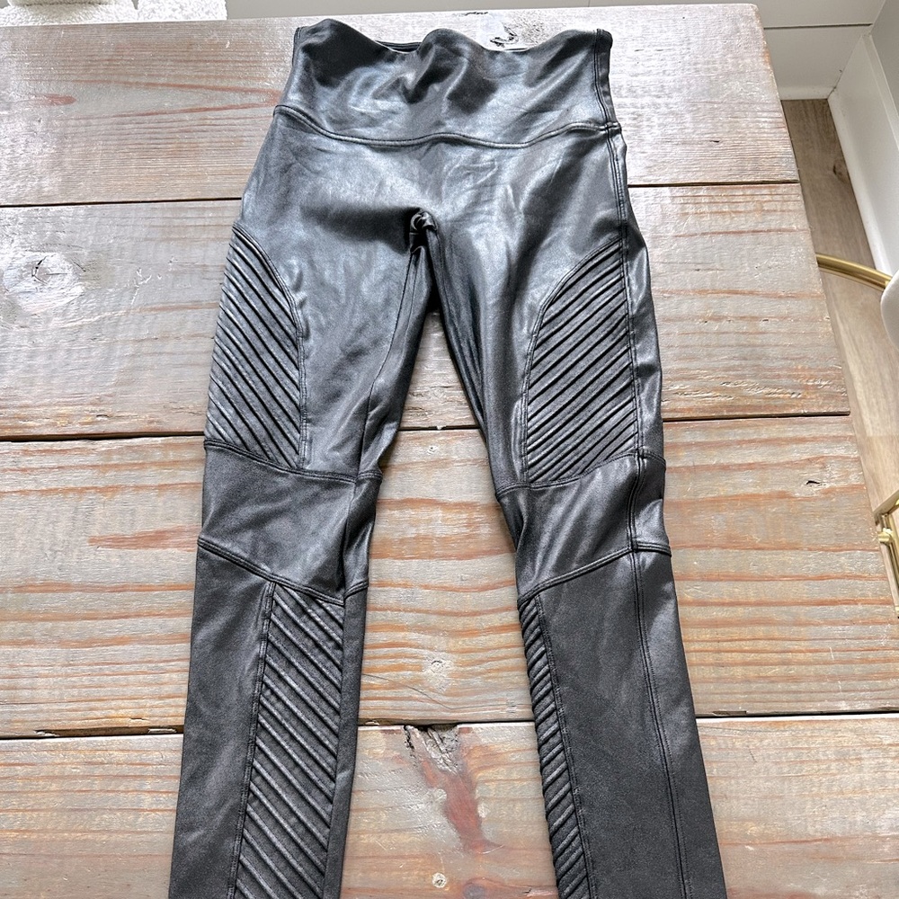 Spanx Faux Leather Moto Leggings
